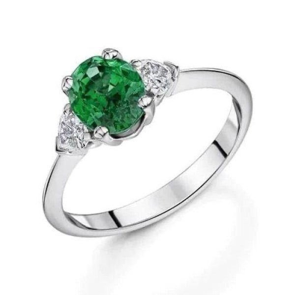 COLOMBIAN GREEN EMERALD &amp; DIAMOND 5 CARATS GEMSTONE RING