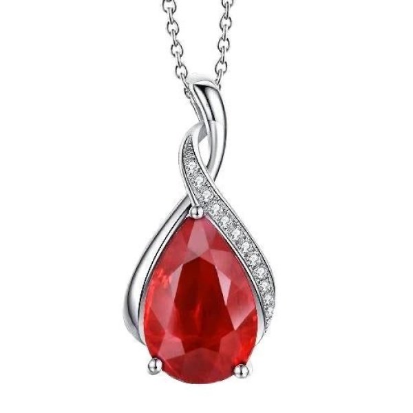 10 carats Ruby With Diamonds 6.55 Carats Pendant Necklace