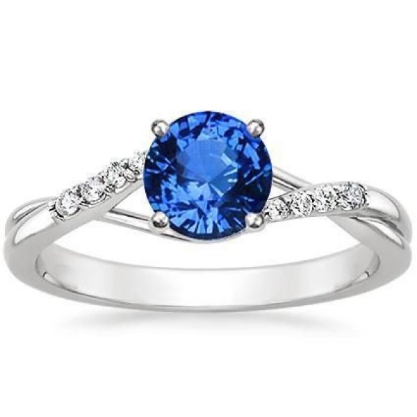 Blue Sapphire Color Solitaire Ring