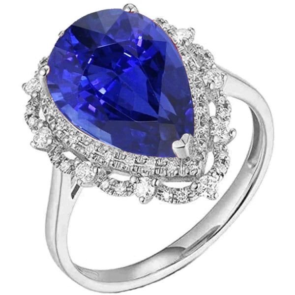 HUGE SAPPHIRE DIAMOND RING