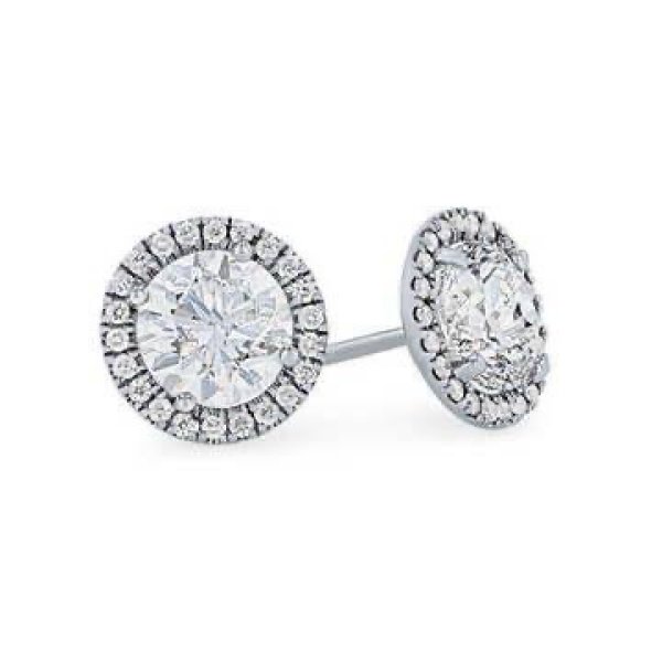 Diamond Halo Stud Earrings