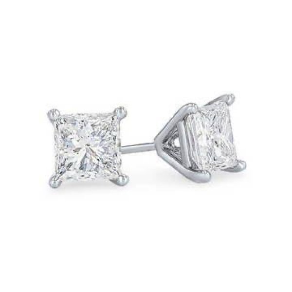 Square shaped Diamond Stud Earrings