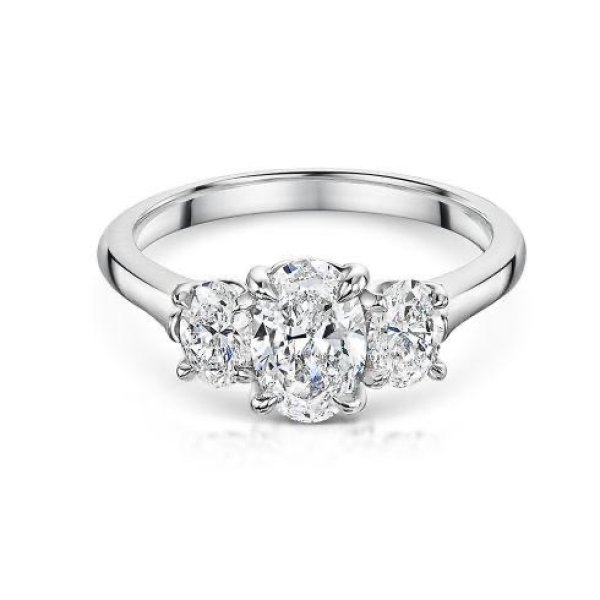 7.51ct Three Stone Diamond Engagement Ring In Platinum